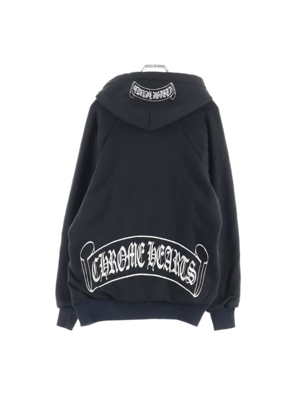 Chrome Hearts Vintage Camber Back Scroll Lining Thermal Pullover Hoodie Black
